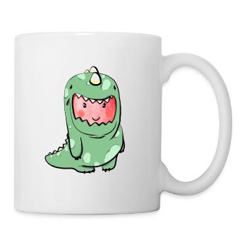 Halloweeen T-Shirt Dino - Erdbeere verkleidet - Tasse - Weiß - Rechts