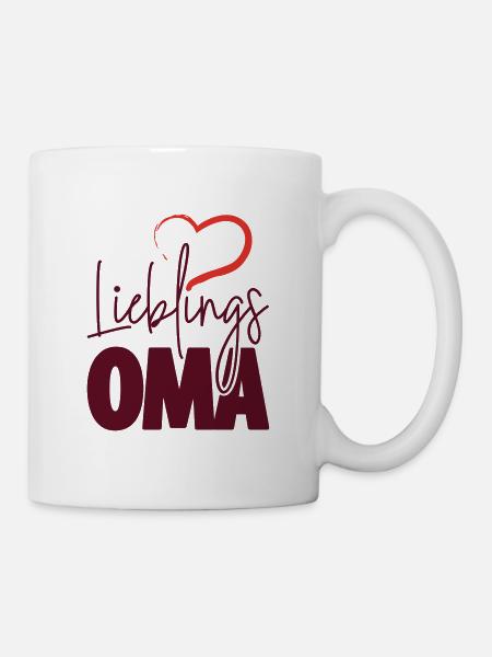 Lieblingsoma mit Herz - Tasse - Weiß