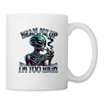 Beam Me Up – Alien High Meme Shirt - Tasse - Weiß - Rechts