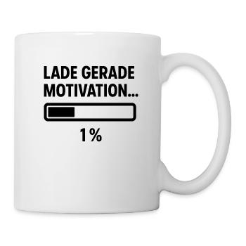 „Lade Motivation 1 %“ – Lustiger Spruch fü - Tasse - Weiß - Rechts