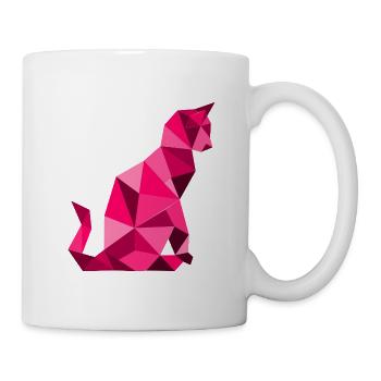 chat_lowpoly_Magenta - Tasse - Weiß - Rechts
