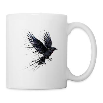 Crow Raven Paint Splash – Modern Watercolor - Mug - white - Right