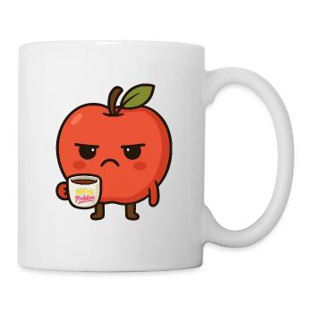 Grumpy Kawaii Apple - Funny Not My Problem Meme - Mug - white - Right