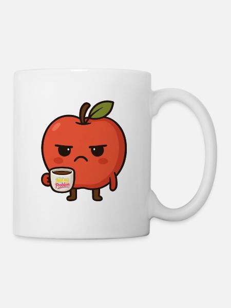 Grumpy Kawaii Apple - Funny Not My Problem Meme - Tasse - Weiß