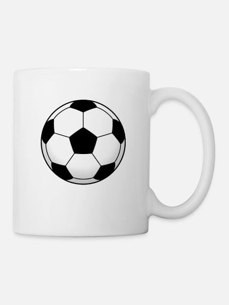 Black White Football Ball Pattern - Mug - white