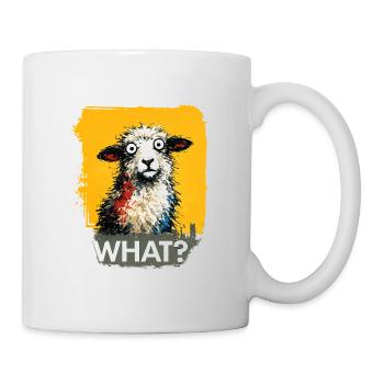 What Sheep Pop Art Yellow Background - Mug - white - Right