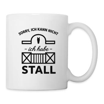 Stallpflicht Spruch: Ich hab Stall - Tasse - Weiß - Rechts