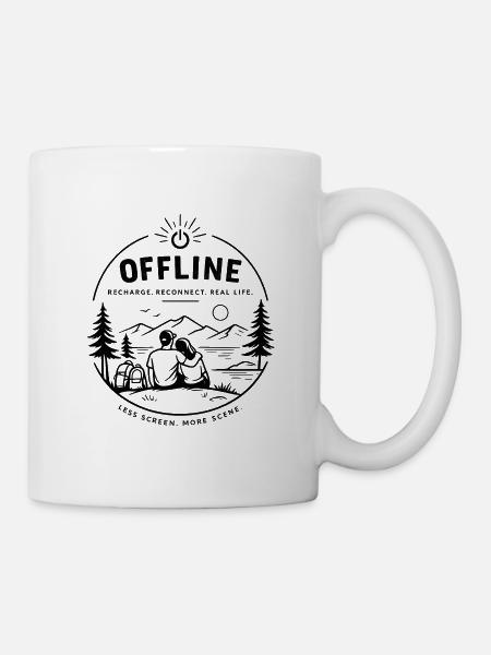 Temps mort hors ligne au lac - Mug blanc - blanc