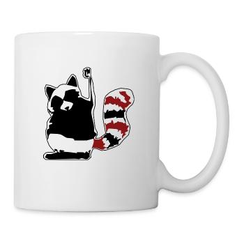WASCHBÄR REVOLUTION T-SHIRT - Tasse - Weiß - Rechts