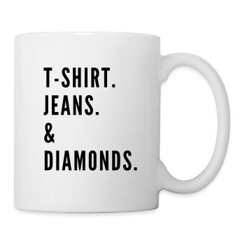The Fashion Tee - T-Shirt & diamonds black - Mug - white - Right
