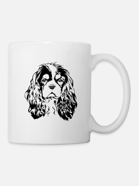 CAVALIER KING CHARLES SPANIEL chiens chien Wilsigns - Mug blanc - blanc