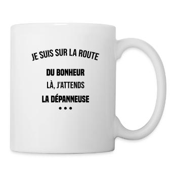 je suis sur la route du bonheur cadeau humour - Mug blanc - blanc - Droite