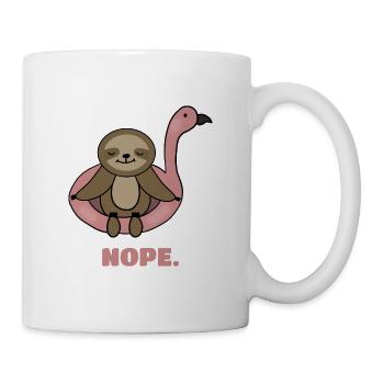 Funny Sloth, Nope, Flamingo - Mug - white - Right
