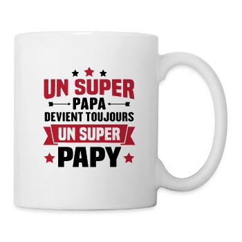 Un super papa devient toujours un super papy - Mug blanc - blanc - Droite