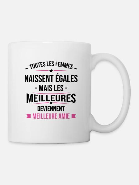 Les meilleures femmes deviennent Meilleure Amie - Mug blanc - blanc