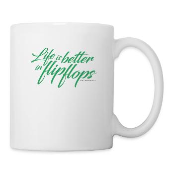 Life is better in flip flops - green - Mug - white - Right