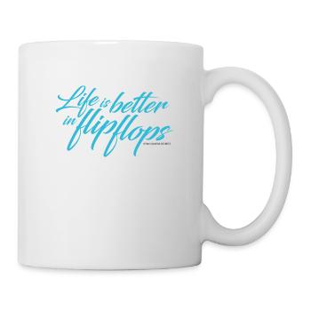 Life is better in flip flops - cyan - Mug - white - Right
