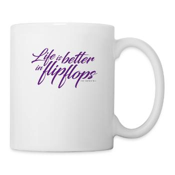 Life is better in flip flops - purple - Mug - white - Right