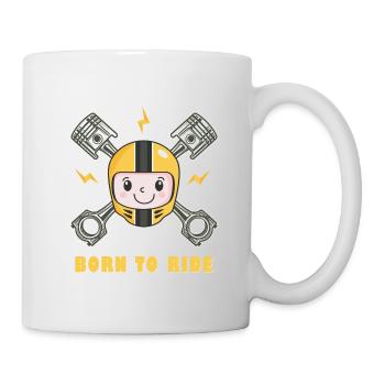 Moto bébé BORN TO RIDE naissance grossesse - Mug blanc - blanc - Droite