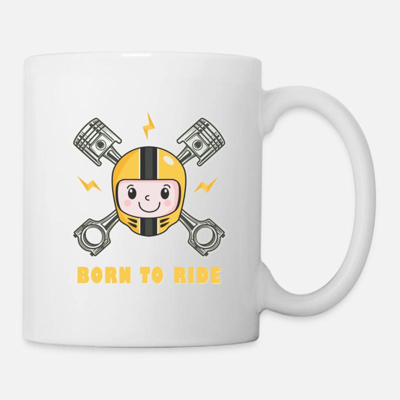 Moto bébé BORN TO RIDE naissance grossesse - Mug blanc - blanc