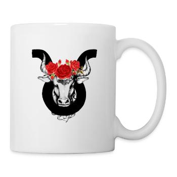 Aquarell Stier - Tasse - Weiß - Rechts