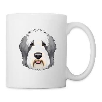 Old English Sheepdog Illustration | Bearded Collie - Tasse - Weiß - Rechts