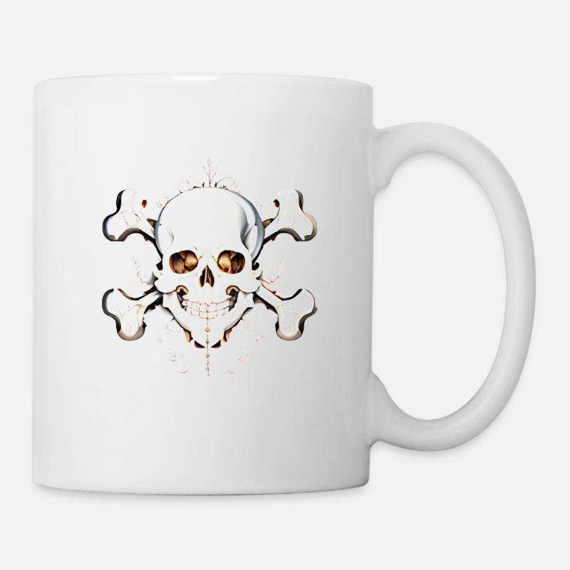SKULL skull and bones - Mug - white