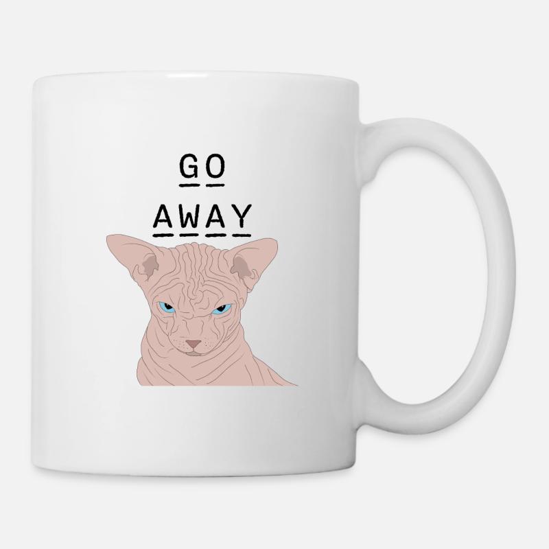 Grumpy sphynx - go away - Mug - white