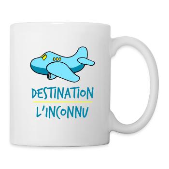 Destination L'inconnu. Avion. Cadeau vacances - Mug blanc - blanc - Droite