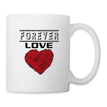 Liebe Forever I Love You Herz Hearts Wahre Liebe - Tasse - Weiß - Rechts