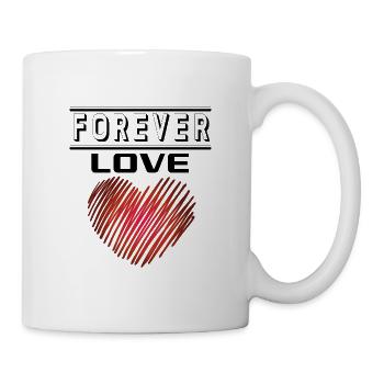 Liebe Forever I Love You Herz Hearts Wahre Liebe - Tasse - Weiß - Rechts