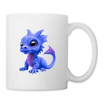Baby Drache Blau | Niedlicher blauer Baby Drache - Tasse - Weiß - Rechts