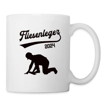 Fliesenleger 2024 Beruf Bodenleger Mosaikleger - Tasse - Weiß - Rechts