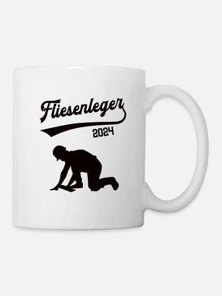 Fliesenleger 2024 Beruf Bodenleger Mosaikleger - Tasse - Weiß