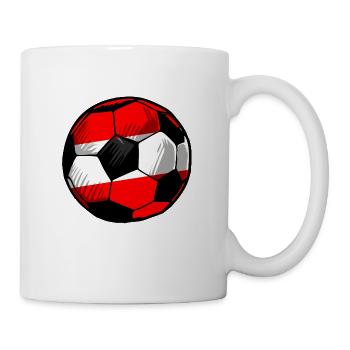 Österreichischer Fussball in Rot Weiss Rot EM - Tasse - Weiß - Rechts