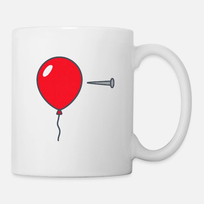 •	„Pop the Balloon – Bold Graphic Design - Tasse - Weiß