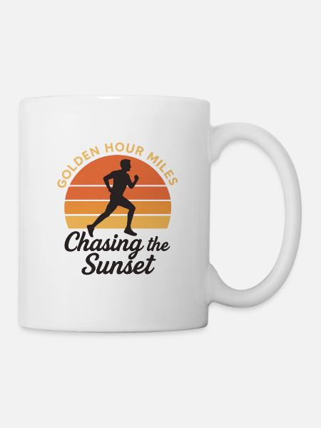 Retro Running T-Shirt for Runners & Fitness Fans - Mug - white
