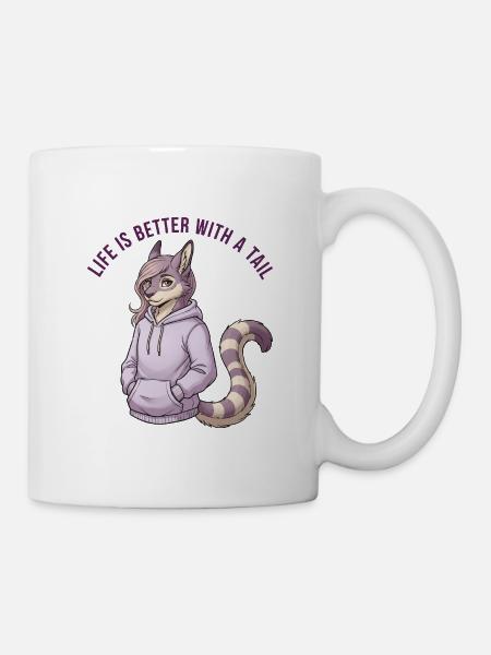La vie est meilleure avec une queue - Mug blanc - blanc