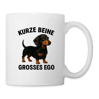 Kurze Beine, großer Ego-Dackel - Tasse - Weiß - Rechts