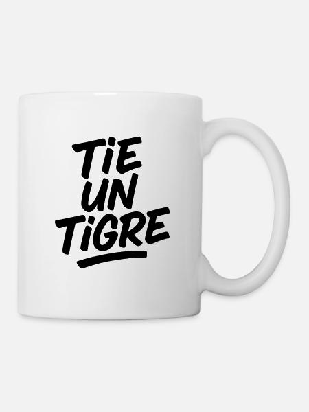 Tigre Typo Noir Unique tie un tigre marseille - Mug - white