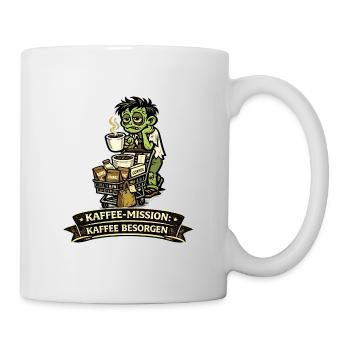 Kaffee-Mission: Zombie Kaffeeheld - Tasse - Weiß - Rechts