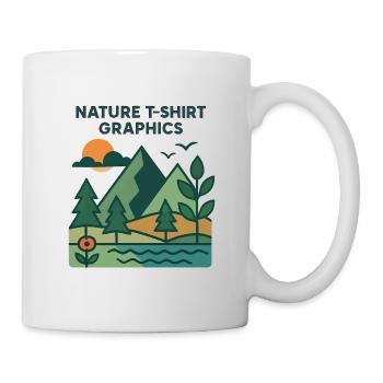 Berge, See und Sonnenuntergang - Tasse - Weiß - Rechts