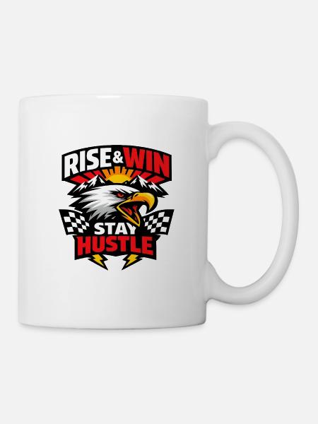 Rise & Win Stay Hustle Adler - Mug - white