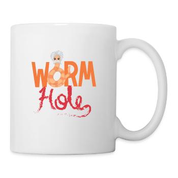Wurm Würmchen Haare Bart Spruch lustig Geschenk - Tasse - Weiß - Rechts