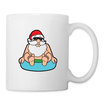 Lustiger Weihnachtsmann Santa Claus Weihnachten - Tasse - Weiß - Rechts