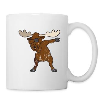 Retro Vintage Grunge Style Dabbing Dab Elche - Tasse - Weiß - Rechts