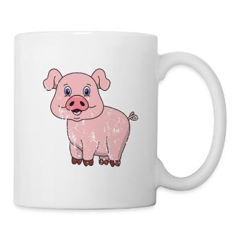 Porcinet cochon style grunge vintage rétro - Mug blanc - blanc - Droite