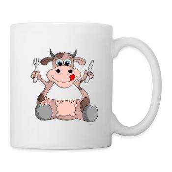 Ulkige Kuh hat Hunger - Tasse - Weiß - Rechts
