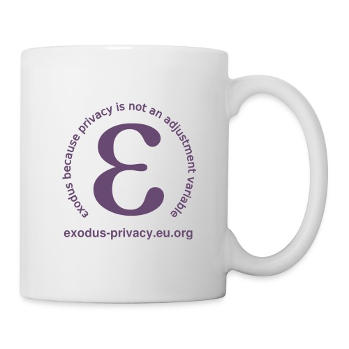 Exodus Privacy : logo et slogan - Mug blanc