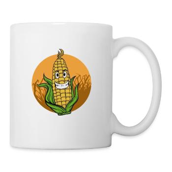 Mais Maisfeld Popcorn Bauer Landwirt Geschenk - Tasse - Weiß - Rechts